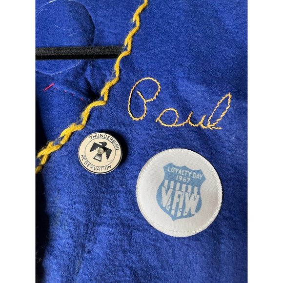 Vintage 1960s Boy Scout Blue wool vest with patches & pins Chicagoland NR! - Picture 4 of 9